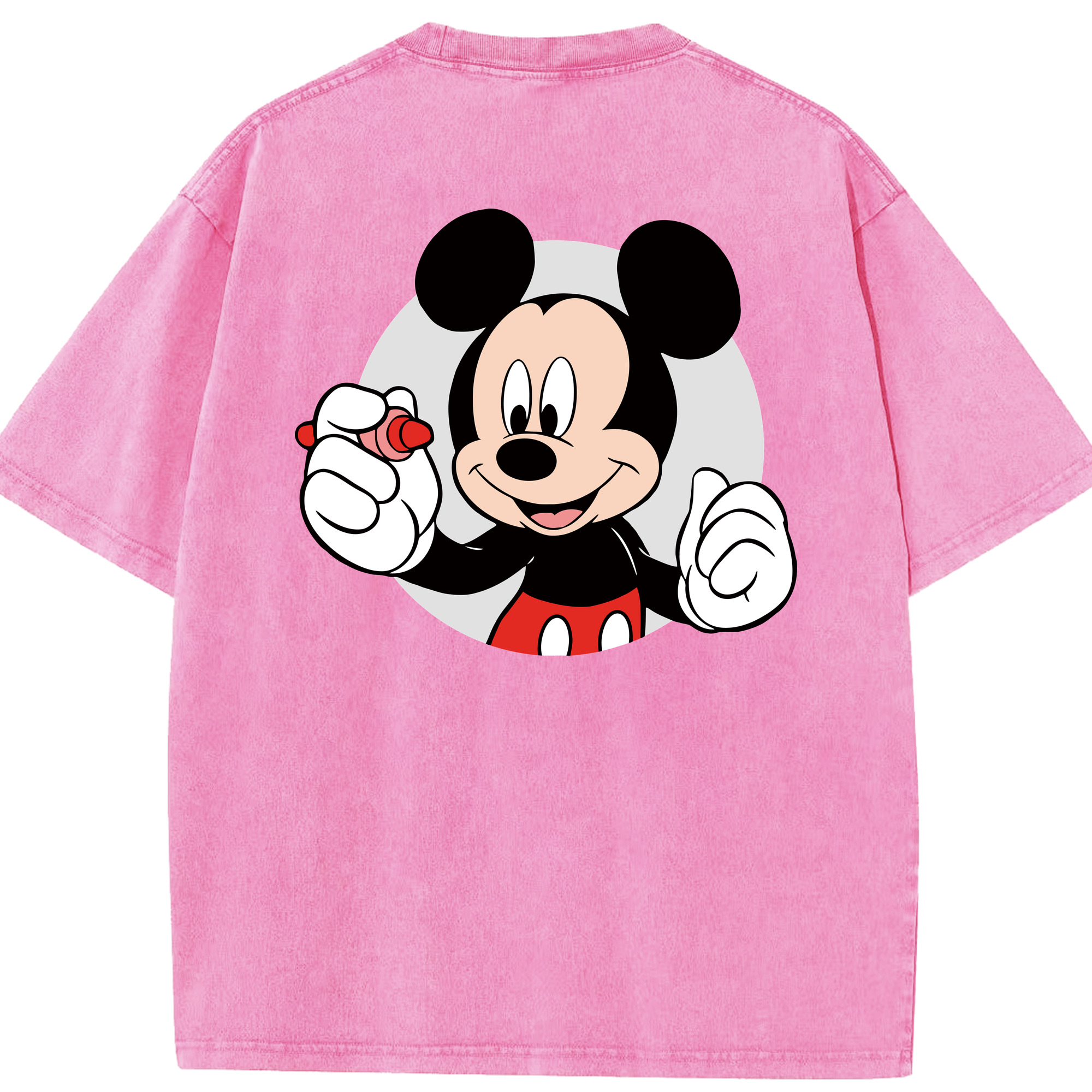 （画像用） ミッキーマウス Mickey Mouse 綿100% ヴィンテージ風 半袖Tシャツ（背面プリント）